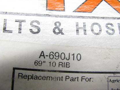 PIX 690J10 Belt 690J10 V- Ribbed V- Belt - 10 Ribs - J10 - 69'' O. C.