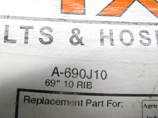 PIX 690J10 Belt 690J10 V- Ribbed V- Belt - 10 Ribs - J10 - 69'' O. C.