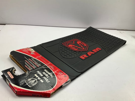 Rear 2nd Row Full Coverage Black Rubber Floor Mat For Dodge Ram 57'' W X 13.5'' L