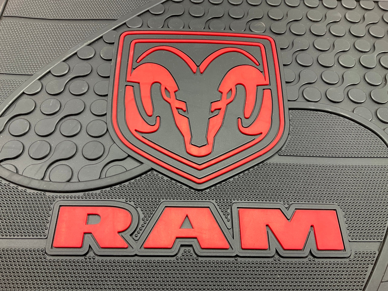 Rear 2nd Row Full Coverage Black Rubber Floor Mat For Dodge Ram 57'' W X 13.5'' L