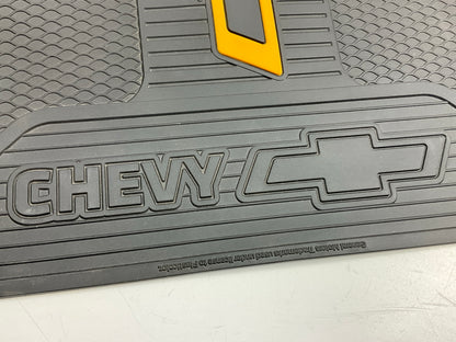 (2) Plasticolor 001217 Rear Rubber 14''x17'' Floor Mats Black Yellow Bowtie Chevy