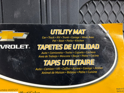 (2) Plasticolor 001217 Rear Rubber 14''x17'' Floor Mats Black Yellow Bowtie Chevy