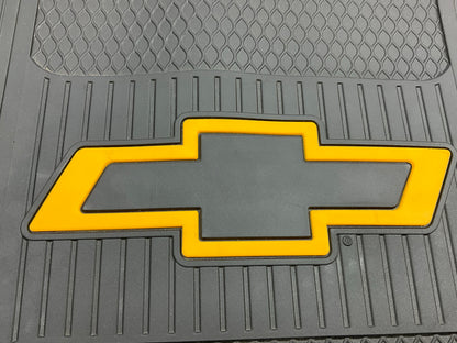 Plasticolor 001217 Rear Rubber 14'' X 17'' Floor Mat Black Yellow Bowtie Chevy GM