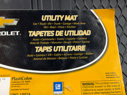Plasticolor 001217 Rear Rubber 14'' X 17'' Floor Mat Black Yellow Bowtie Chevy GM
