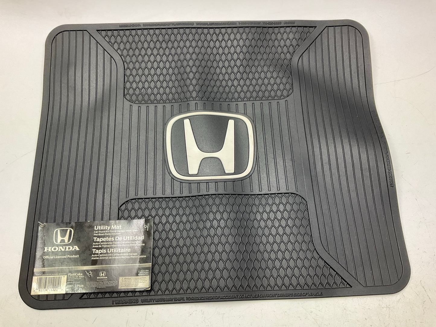 Plasticolor 001221 Rear Rubber 14''x16'' Utility Floor Mat Cover For Honda