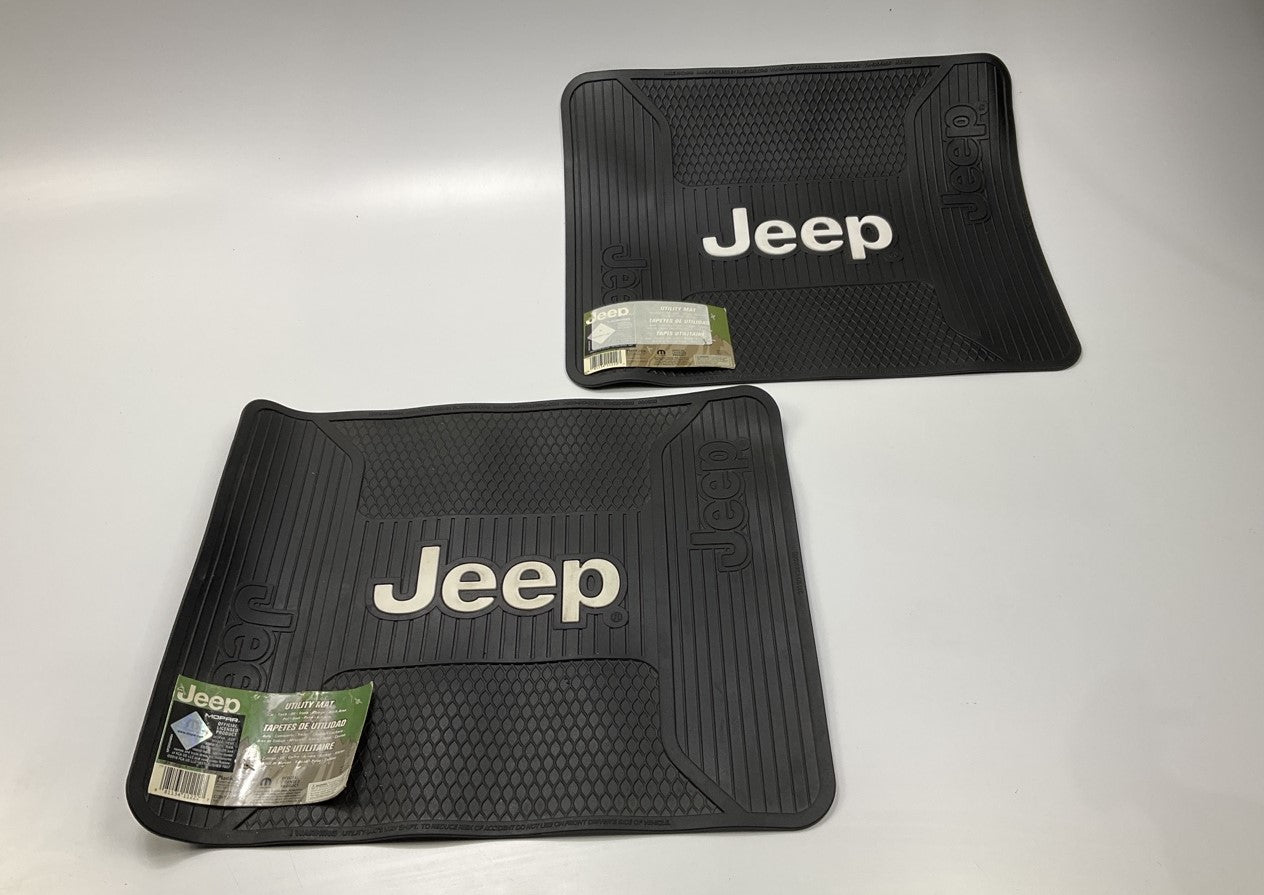 Plasticolor 001222 Rubber Utility Cargo Floor Rubber Liner Mats 17x14'' For Jeep