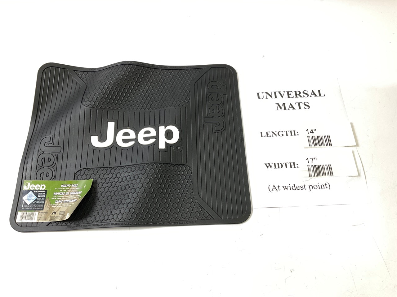 Plasticolor 001222 Rubber Utility Cargo Floor Rubber Liner Mat 17x14'' For Jeep