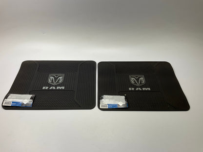 (2) Plasticolor 001262 Rear Rubber Utility Floor Mats 14''x17'' For RAM Truck
