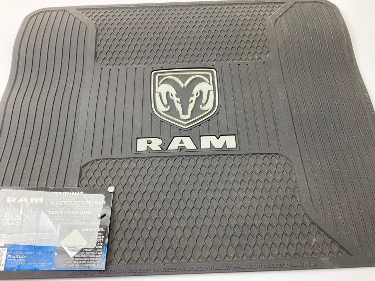 (2) Plasticolor 001262 Rear Rubber Utility Floor Mats 14''x17'' For RAM Truck