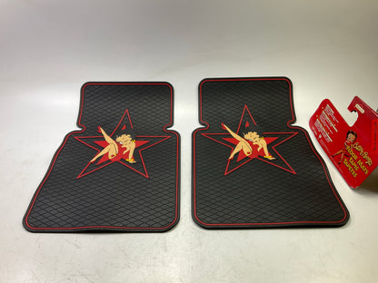 Betty Boop Star Style Universal Rubber Molded Front Floor Mats - Set Of 2