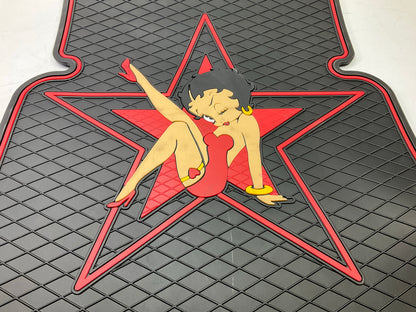 Betty Boop Star Style Universal Rubber Molded Front Floor Mats - Set Of 2