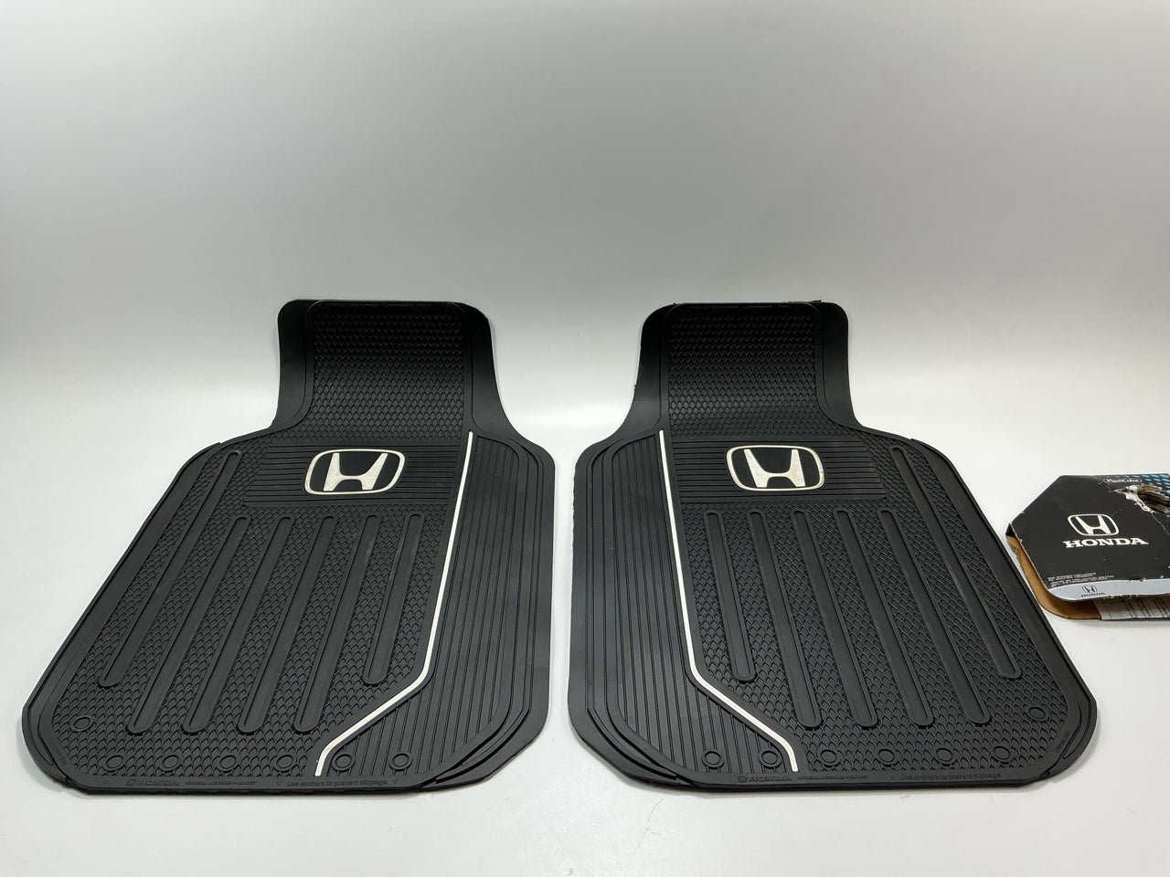 Plasticolor 001474R01 Universal 2-Piece Rubber Floor Mats W/ Honda Logo