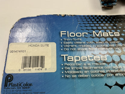 Plasticolor 001474R01 Universal 2-Piece Rubber Floor Mats W/ Honda Logo