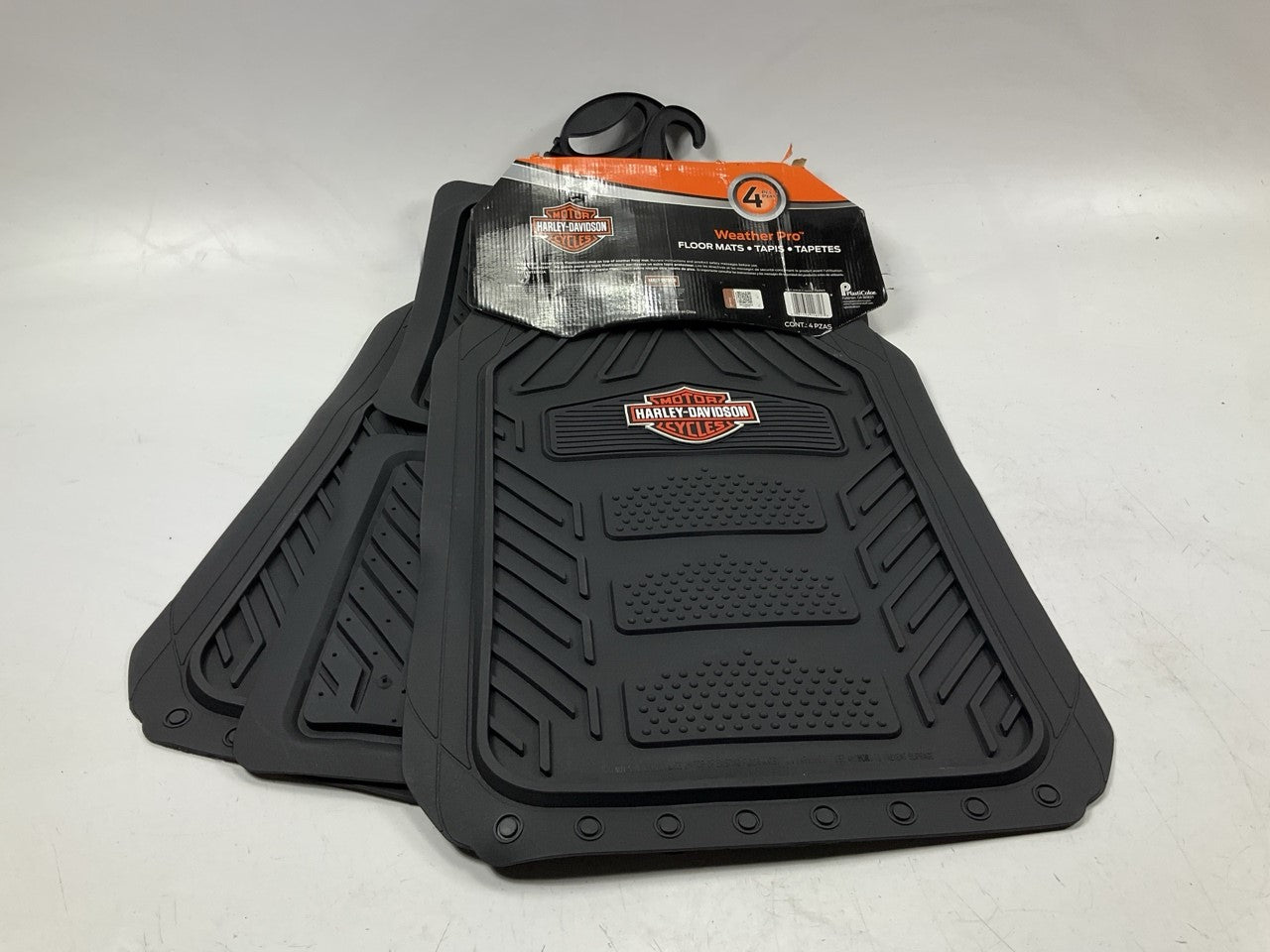Plasticolor 001671R01 Universal 4-Pc Rubber Floor Mats For Harley Davidson Logo