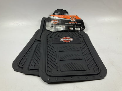 Plasticolor 001671R01 Universal 4-Pc Rubber Floor Mats For Harley Davidson Logo