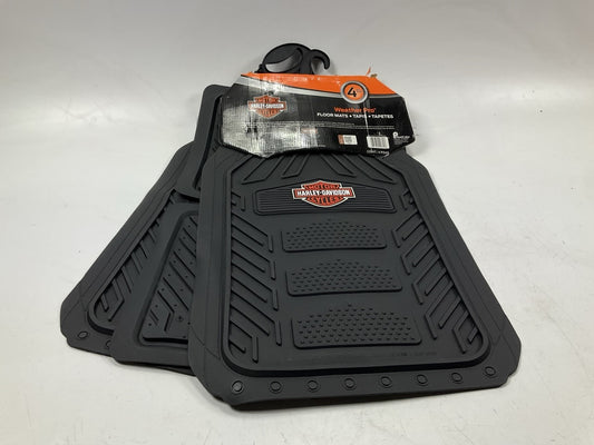 Plasticolor 001671R01 Universal 4-Pc Rubber Floor Mats For Harley Davidson Logo