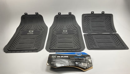 STAINED - Plasticolor 001672 Black Rubber Floor Mats For Dodge Ram, 27''x17.5''