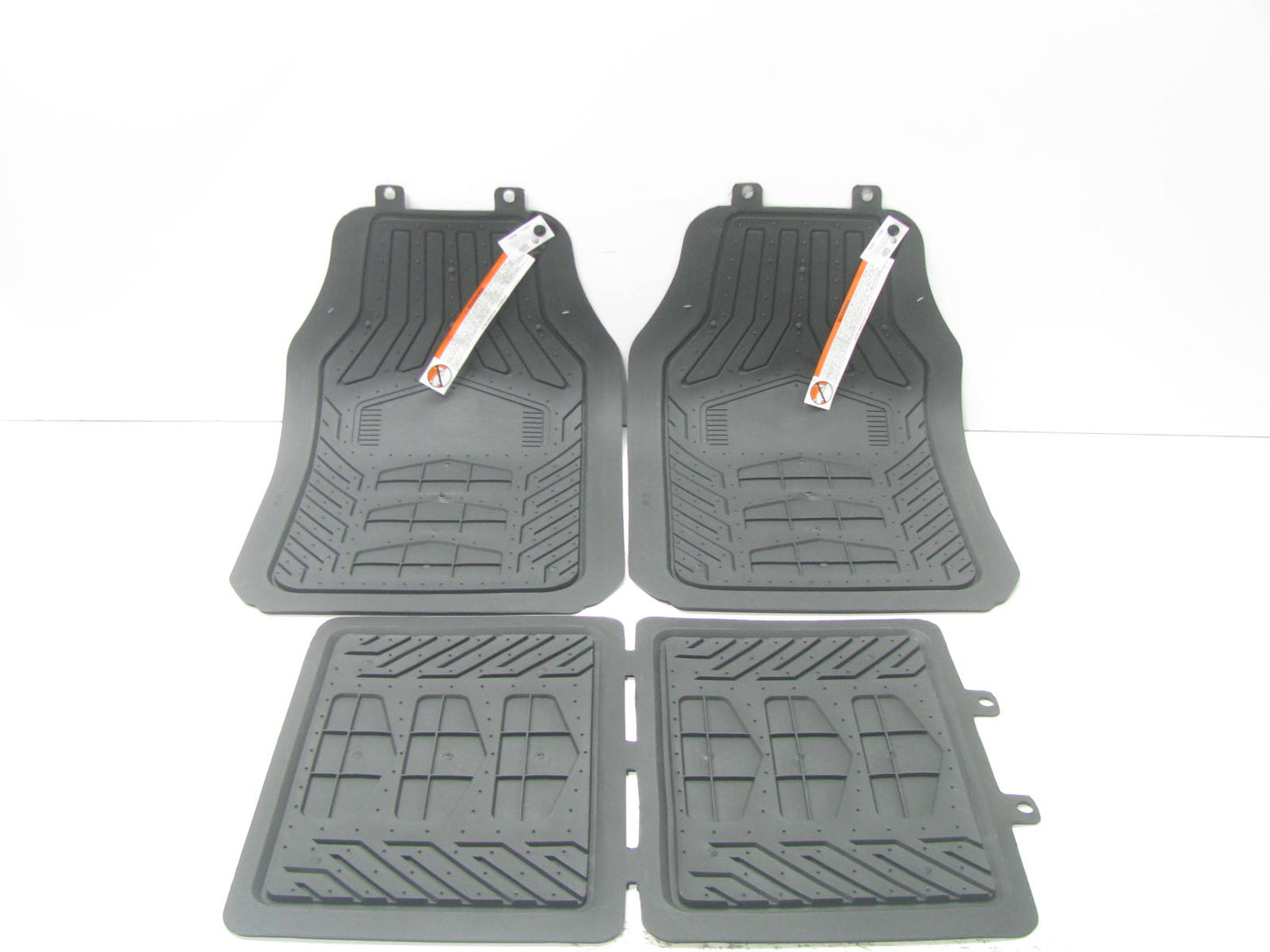 Plasticolor 001672 Black Rubber Floor Mats For Dodge Truck, With Logo, 27''x17.5''