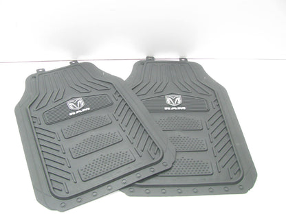 Plasticolor 001672 Black Rubber Floor Mats For Dodge Truck, With Logo, 27''x17.5''