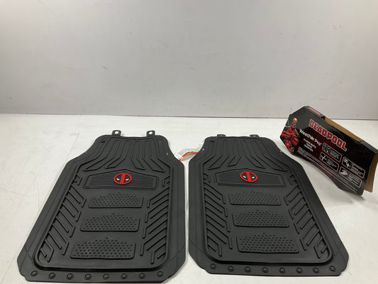 Plasticolor 001706R01 Deadpool Rubber Floor Mats, Black, 2-Pc, 27-3/4'' X 17-1/2''