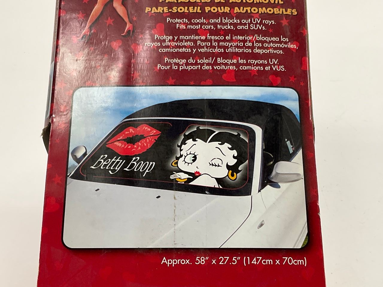 Betty Boop Black Accordion Car Truck SUV Front Windshield Sunshade Cover 58x27.5