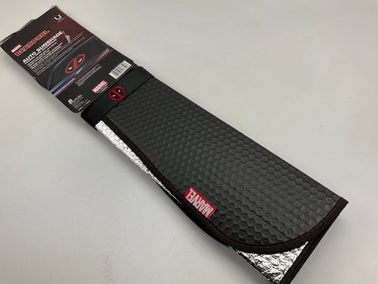 Plasticolor 003854 Marvel Deadpool Black Matte Accordion Sunshade Sun Screen