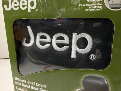 (2) Plasticolor 008581 Universal Black Logo Sideless Seat Covers For Jeep (PAIR)