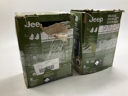 OPEN BOX - (2) Plasticolor Universal Black Logo Sideless Seat Covers For Jeep