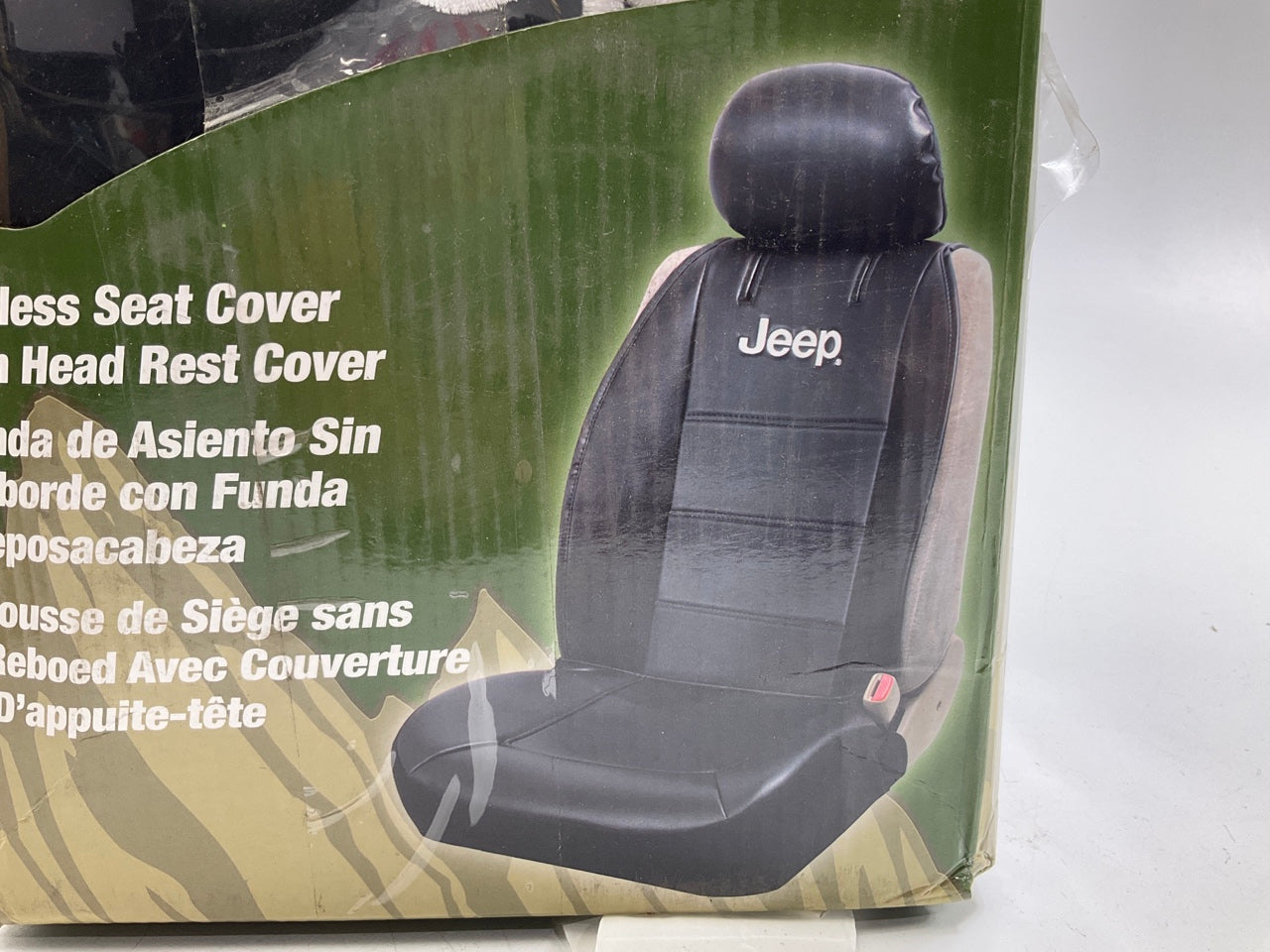 OPEN BOX - (2) Plasticolor Universal Black Logo Sideless Seat Covers For Jeep