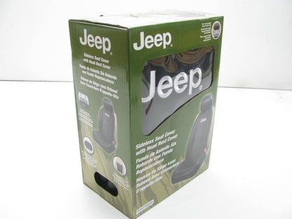 Plasticolor 008581 Universal Black Logo Sideless Seat Cover For Jeep