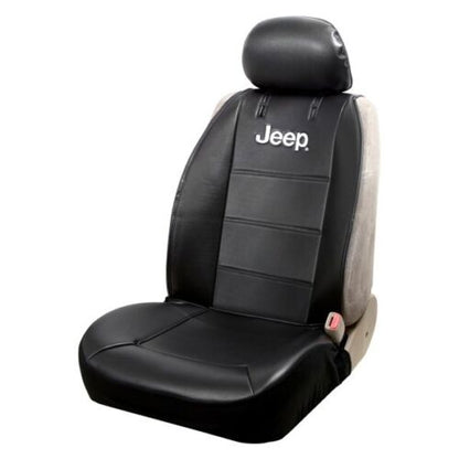 Plasticolor 008581 Universal Black Logo Sideless Seat Cover For Jeep