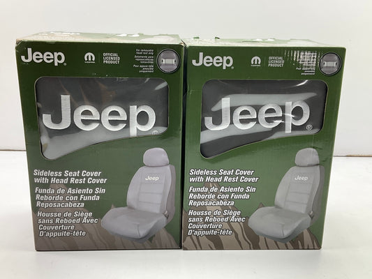 (2) Plasticolor 008581R25 Gray Sideless Universal Seat Covers For JEEP,  PAIR