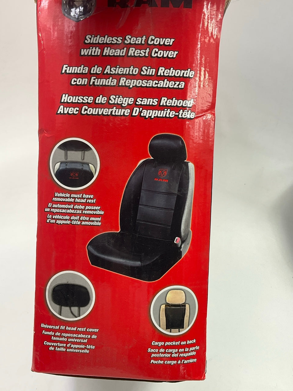 Elite Black Synthetic Leather Front Sideless Seat Cover Car Truck For Ram Truck