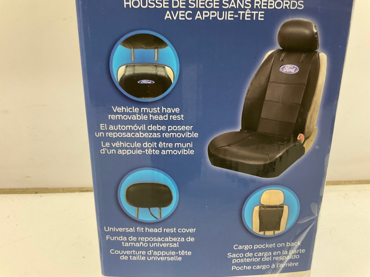 PLASTICOLOR 008584R01 Ford Black Sideless Seat Cover