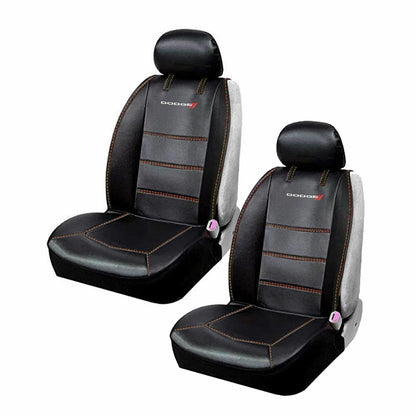 (2) Front Car Truck SUV Synthetic Leather Sideless Seat Covers Set For DODGE