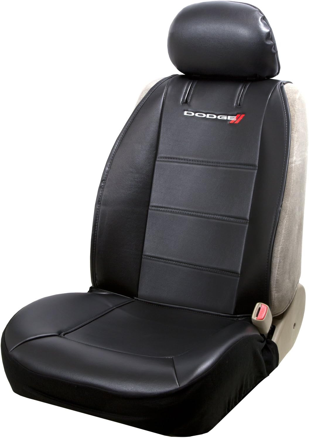 Plasticolor 008585R01 Black Synth. Leather Front Sideless Seat Cover For DODGE
