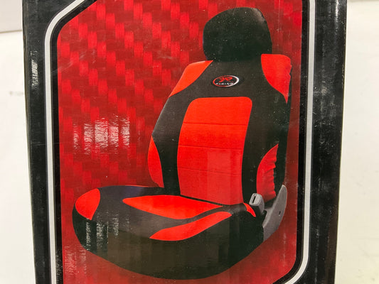 (2) Plasticolor 008622R04 R Racing Sport Low Back 3 Piece Red Seat Covers