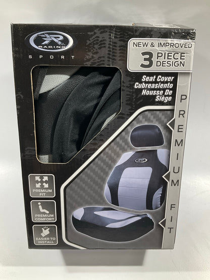 Plasticolor 008622R25 R Racing Sport Low Back 3 Piece Gray Seat Cover For 1 Seat