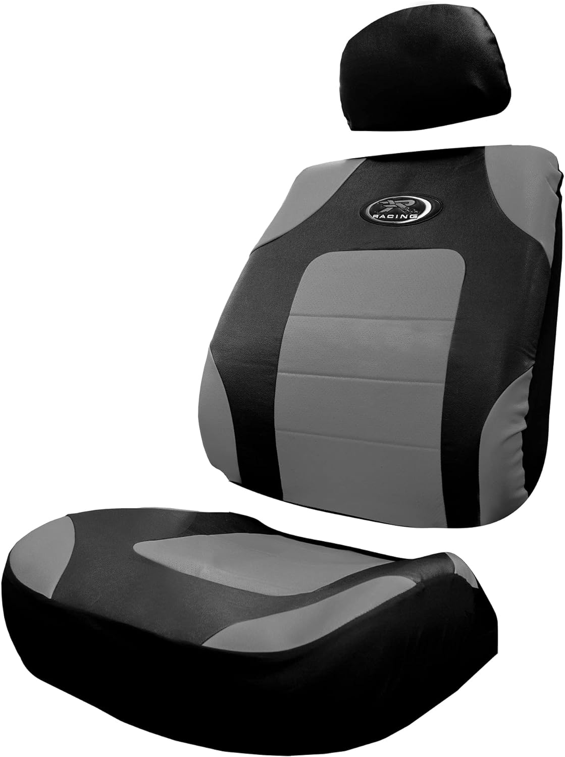 Plasticolor 008622R25 R Racing Sport Low Back 3 Piece Gray Seat Cover For 1 Seat