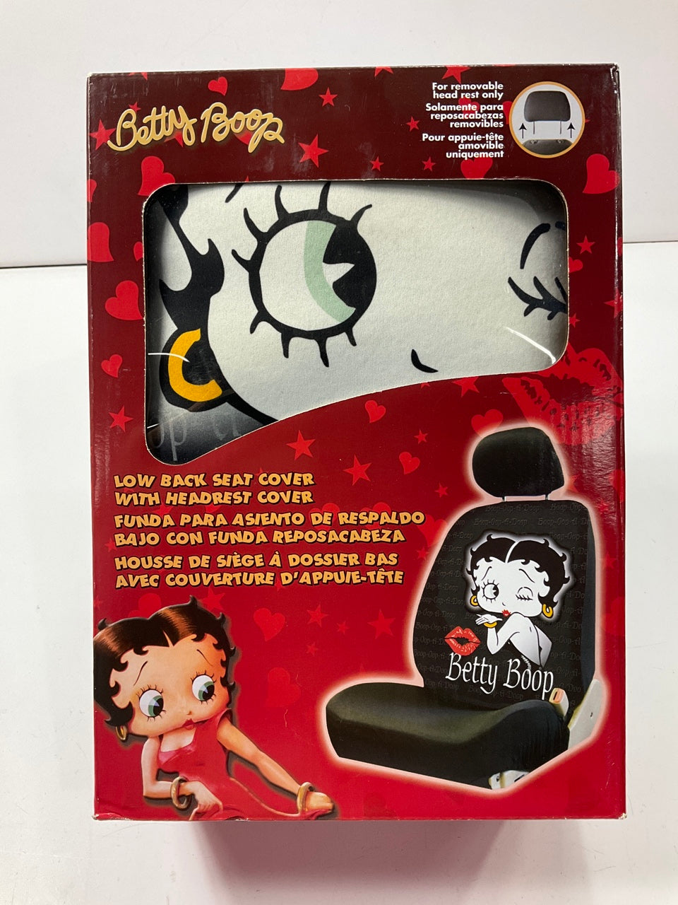 Plasticolor 008658R01 ''Betty Boop'' Timeless Seat Cover, Black, Does One Seat