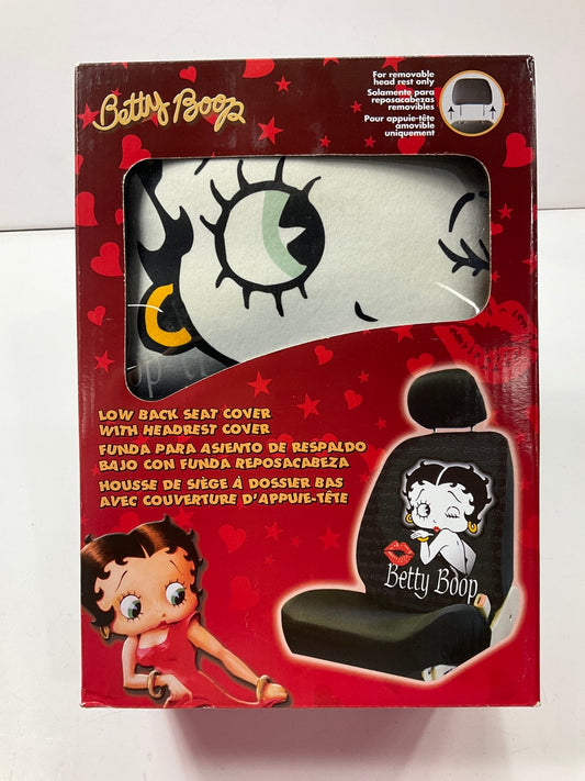 Plasticolor 008658R01 ''Betty Boop'' Timeless Seat Cover, Black, Does One Seat