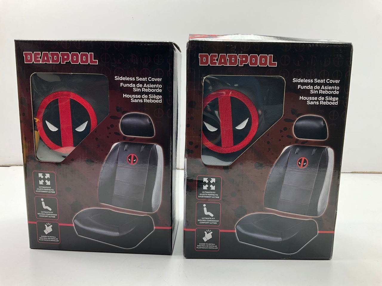 (2) Plasticolor 008664 Car Truck Universal Sideless Seat Cover Marvel Deadpool