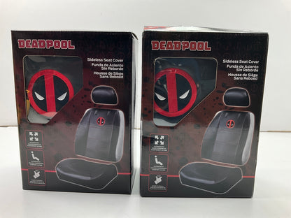 (2) Plasticolor 008664 Car Truck Universal Sideless Seat Cover Marvel Deadpool