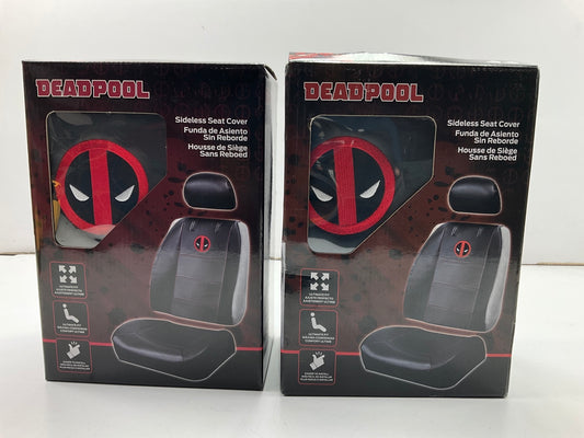 (2) Plasticolor 008664 Car Truck Universal Sideless Seat Cover Marvel Deadpool