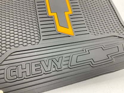 PAIR - Chevy Bowtie Elite Logo Back / Rear Heavy Duty Rubber Floor Mat 17''x13.5''