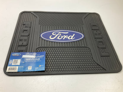 Plasticolor 1189R Rear Universal Rubber Floor Mat - Ford Oval Logo, 17''x14''