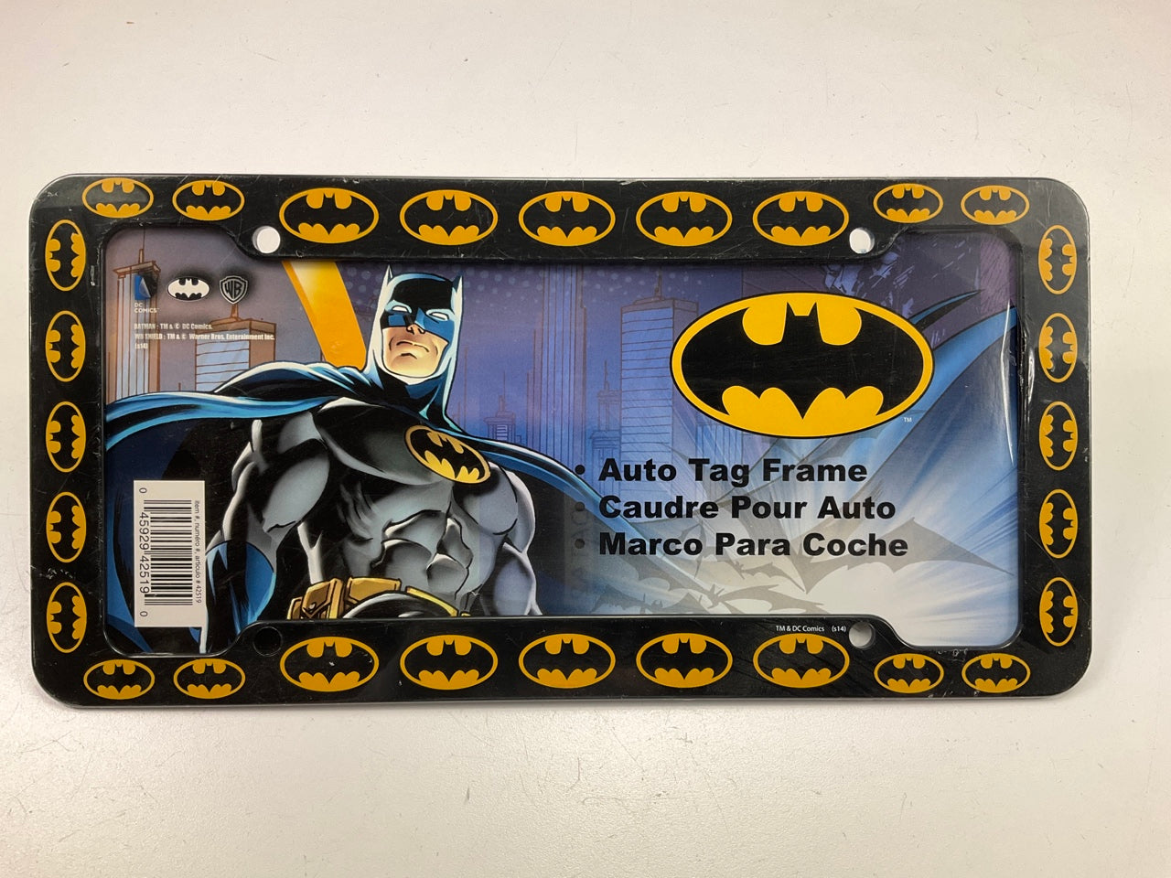 CHROMA 42519 Black Batman Logo Plastic License Plate Frame, 12x6
