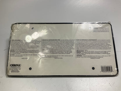 Plasticolor 42528 Ford Built Tough License Plate Frame Chrome, Black Metal