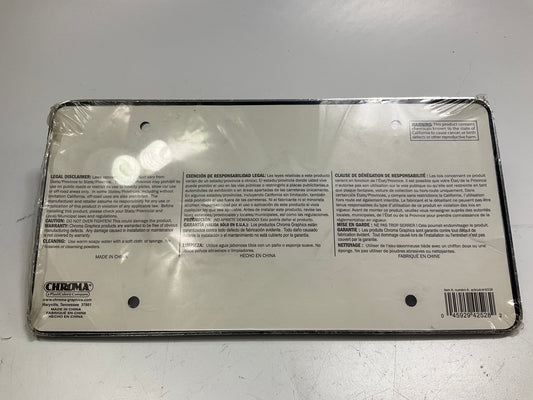 Plasticolor 42528 Ford Built Tough License Plate Frame Chrome, Black Metal