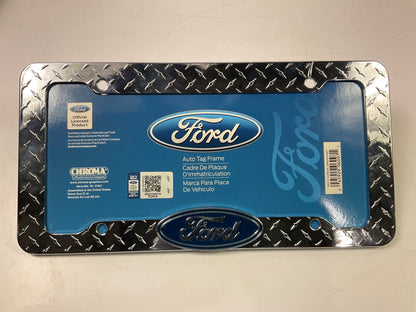 Plasticolor 6097 License Plate Frame With Ford Blue Oval Logo